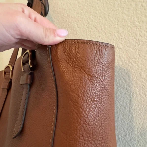Fossil Rich Brown Leather Tote - Picture 10 of 11